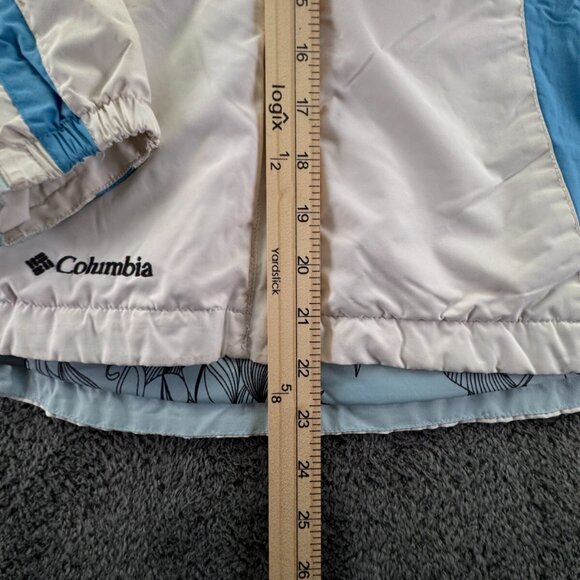 Columbia Jacket Girls Medium 10-12 White Blue Full Zip Hooded Whirlibird Youth - Picture 3 of 16